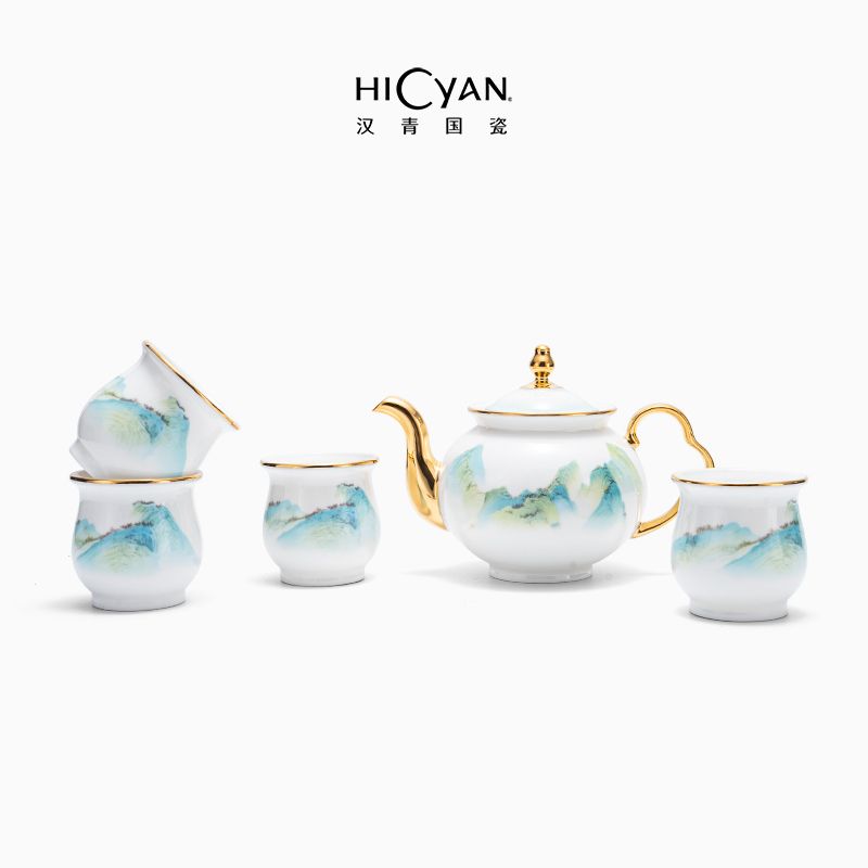 漢青國瓷「江山如畫」6頭盛世茶具精裝禮盒 家用 送禮