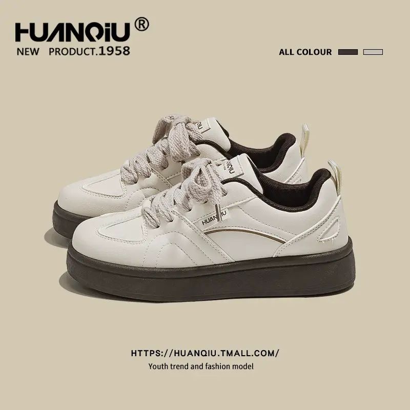 环球巴恩风德训鞋女2025新款爆款小白鞋子厚底板鞋百搭厚底休闲鞋