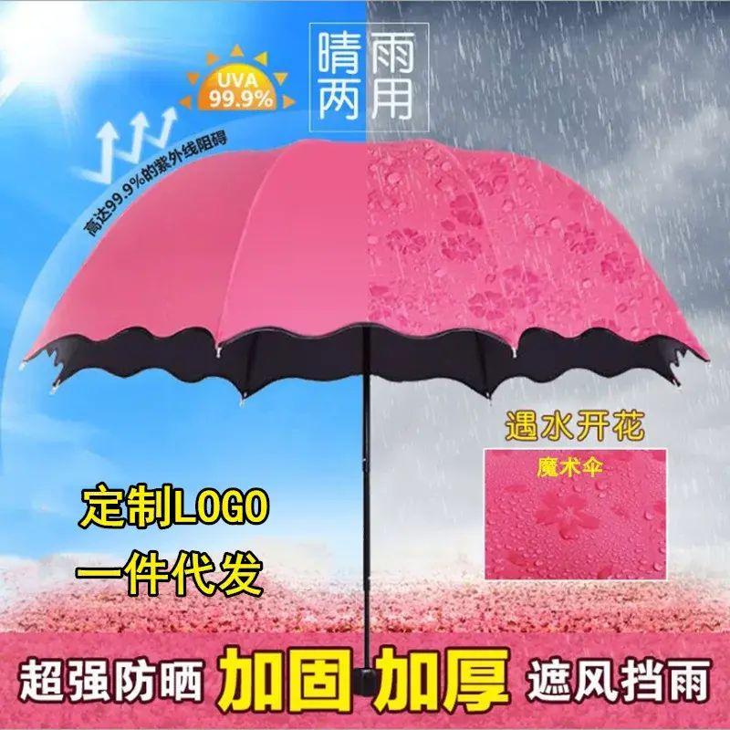 创意潮流新款卡通晴雨伞防晒防紫外线遮阳伞清新可爱女折叠太阳伞