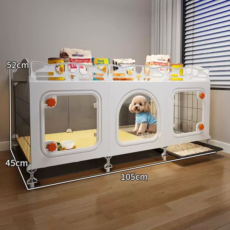 狗笼子小型犬带厕所分离一室一卫狗窝家用室内狗笼泰迪博美宠物笼