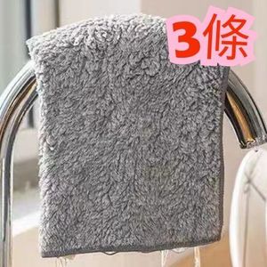 [贈品] 3條 x 日式竹炭纖維洗碗布 務清潔柔軟抹布 洗面毛巾 廚房用品加厚吸水毛巾 (約24 x 24cm) 