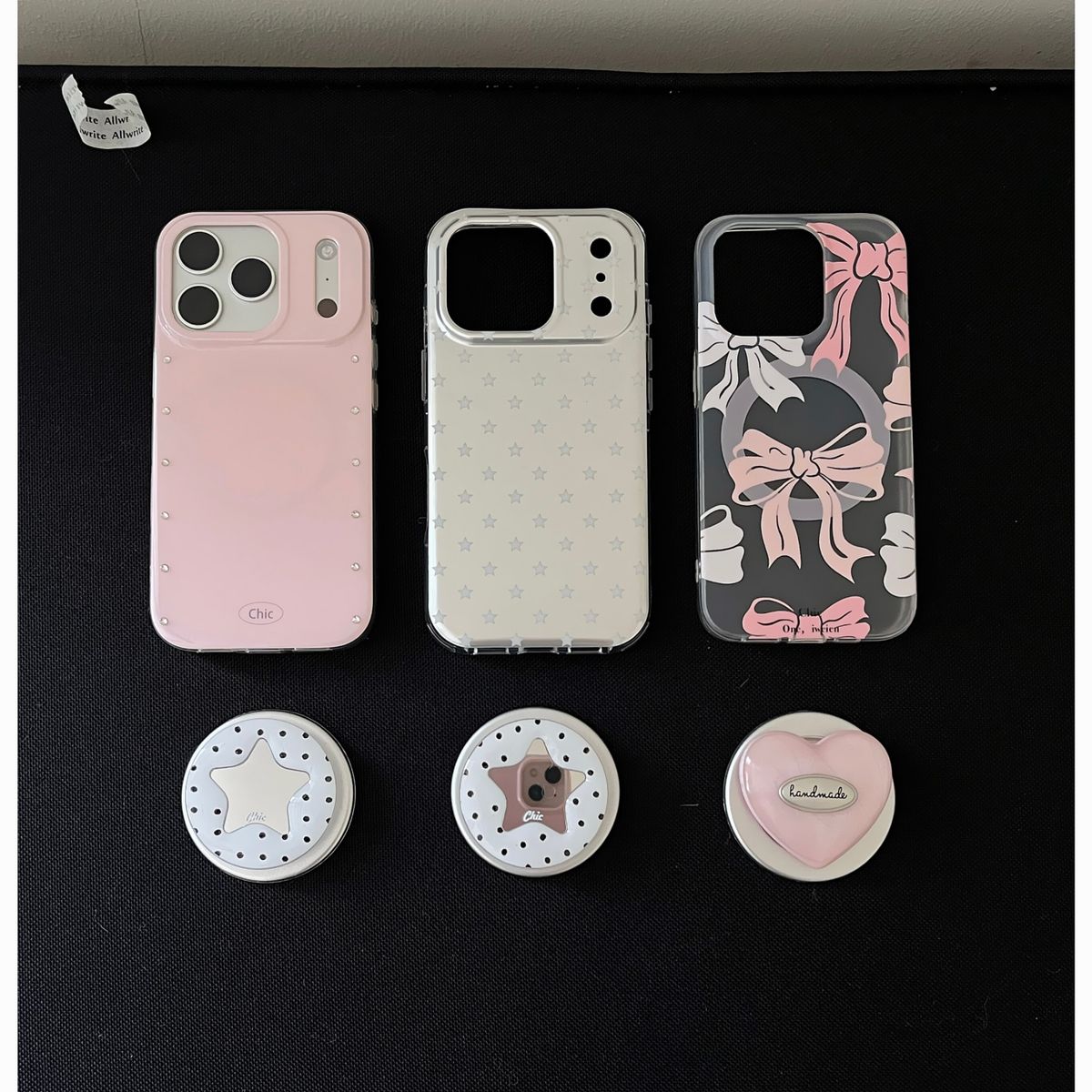 星星蝴蝶结爱心卡包适用于苹果14时尚手机壳ins潮流17系列手机保护套16pro手机保护壳日韩风-星星单壳 iPhone 15 Pro Max