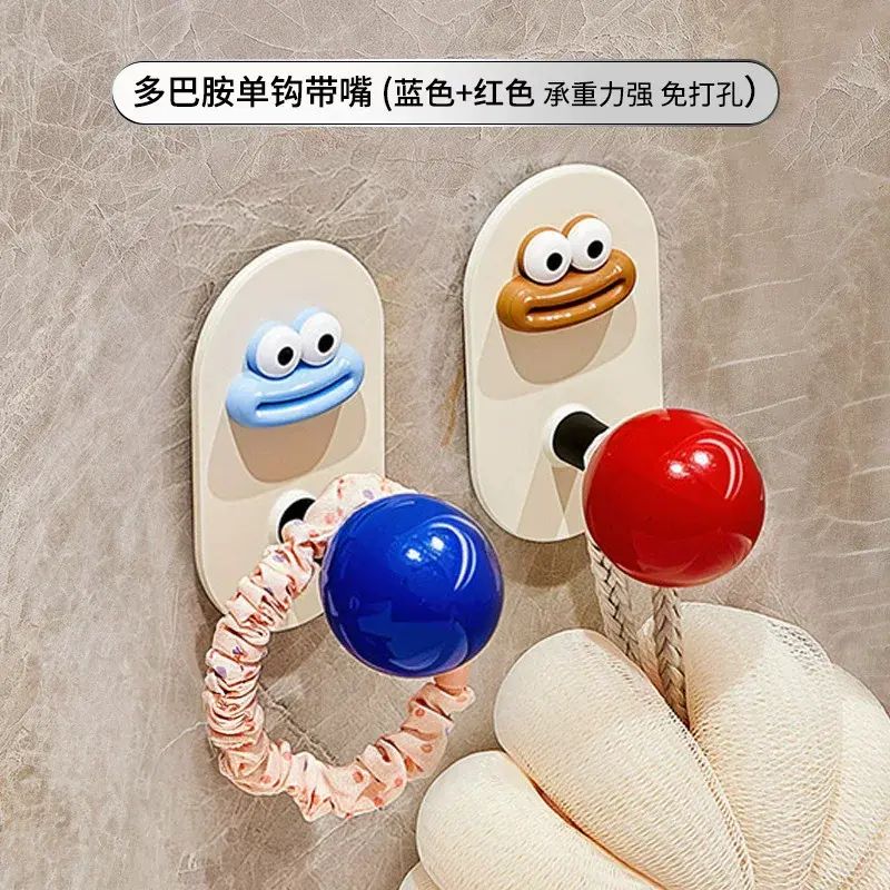 挂钩强力粘胶免打孔浴室卫生间墙上多巴胺无痕粘钩入户门后挂衣钩