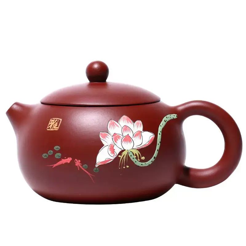 宜興原礦大紅袍手工紫砂壺雅荷西施茶壺球孔出水一壺兩杯茶具套裝