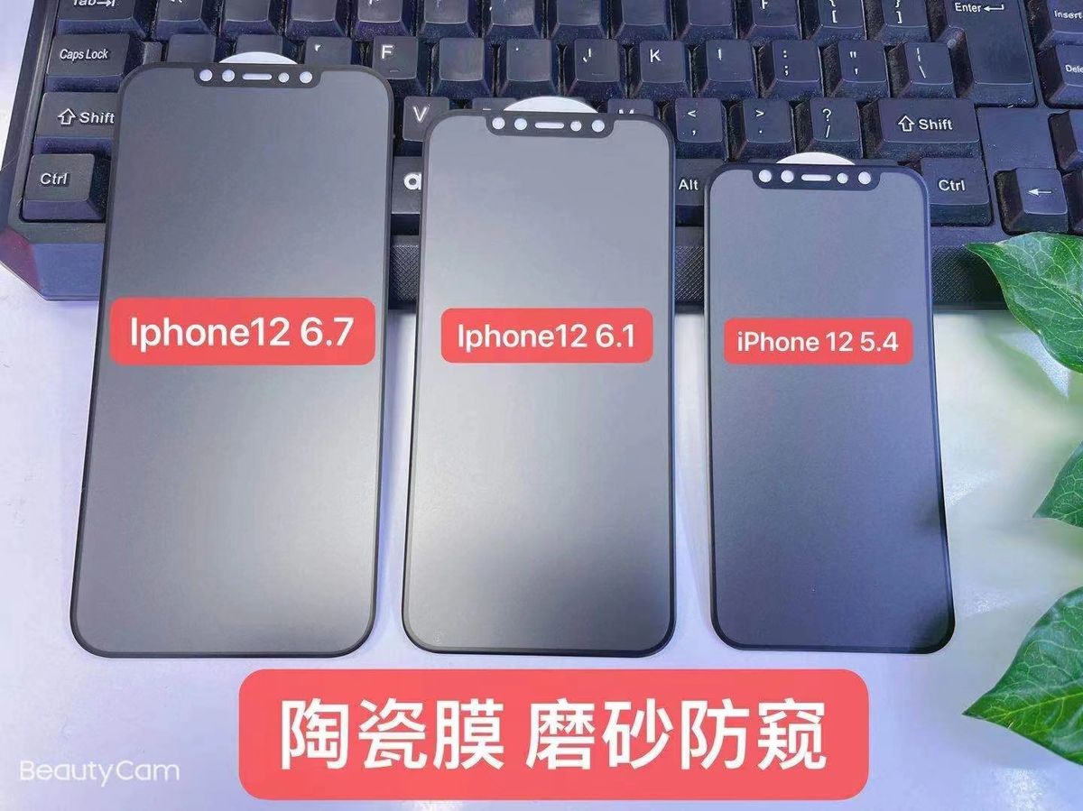 適用蘋果15/16 Pro Max磨砂防窺陶瓷膜iPhone 14/13 XS Max全屏手機貼膜- 磨砂防窺陶瓷膜（軟膜不碎邊） 蘋果12mini（5.4寸）黑色