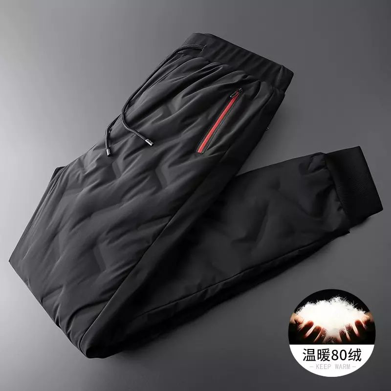 中老年人羽绒裤男内外穿冬季新款白鸭绒户外防风加厚保暖裤