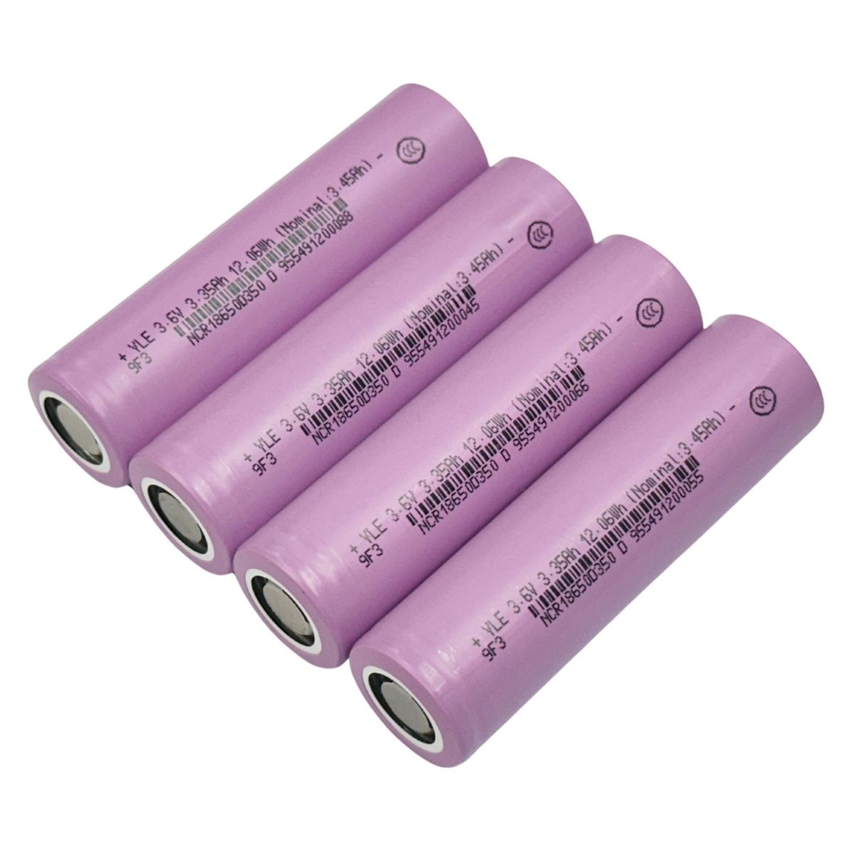 18650 3450mAh 3.6V (4pcs) Li-ion Battery (Flat Top) NCR18650D350