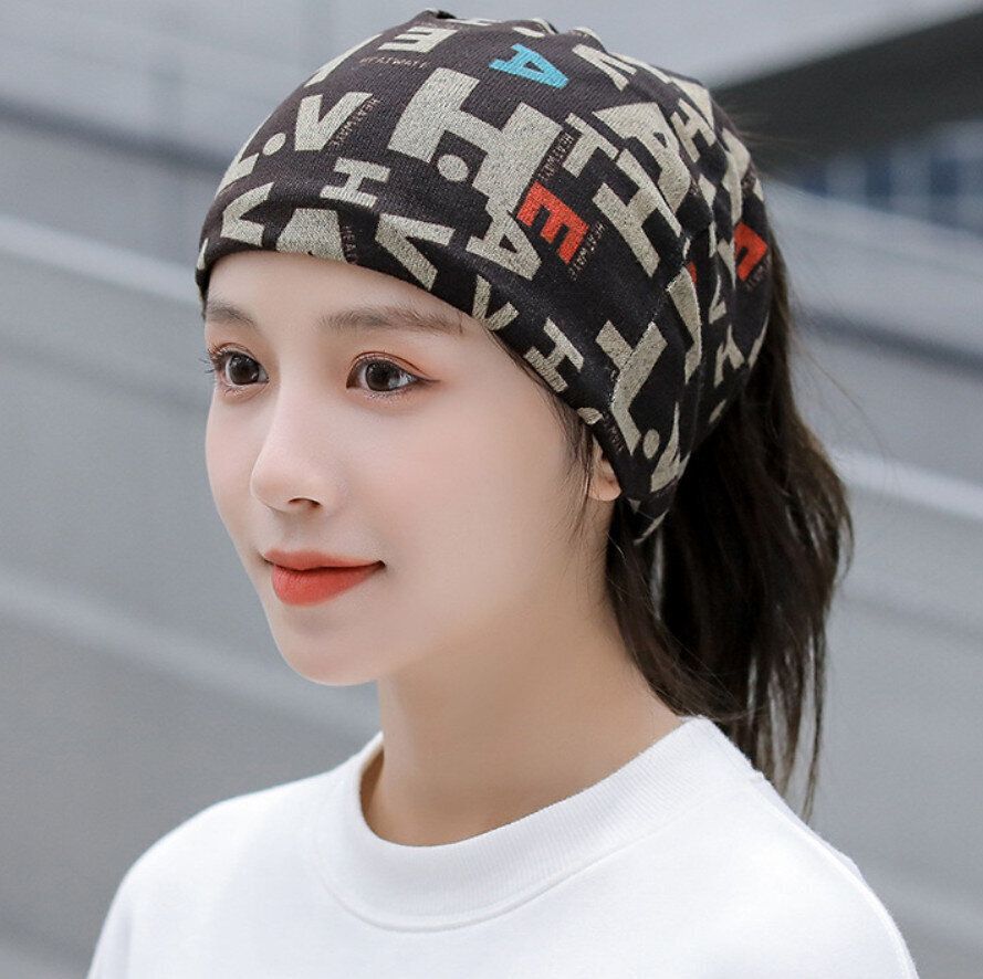 防寒保暖仿羊絨百變圍脖套頭堆堆帽多功能針織扭扭帽（169達人字母） （大版型62cmX55cm）