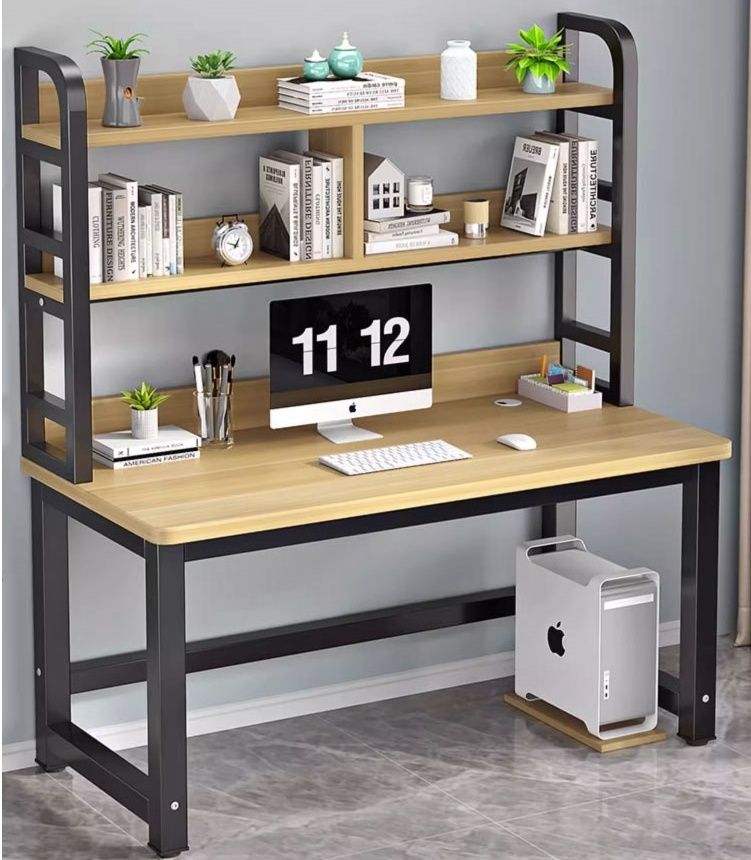 电脑枱间易办公枱书枱书架壹体组合小户型学生写字学习书枱80CM