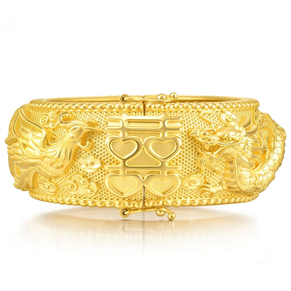 Dragon & Phoenix' 999.9Gold Bangle(Size08) 93490K Price-by-Weight approx 0.56 tael