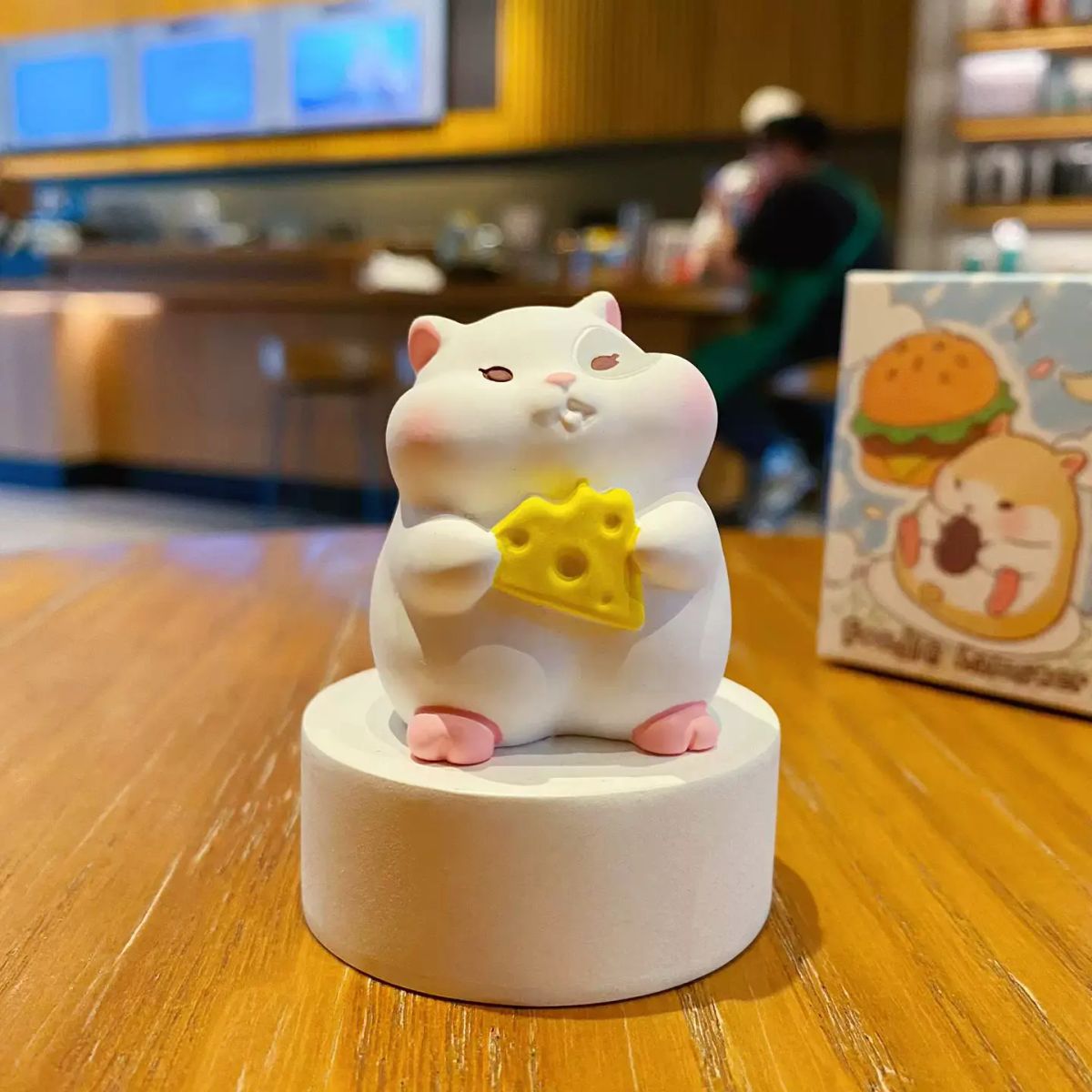 原創吃貨倉鼠小擺件創意精緻樹脂公仔解壓家居桌面裝飾品擺飾