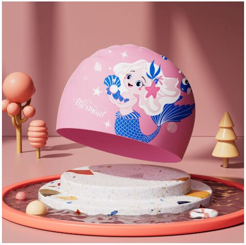 兒童矽膠可愛泳帽（可愛美人魚）#H324003072