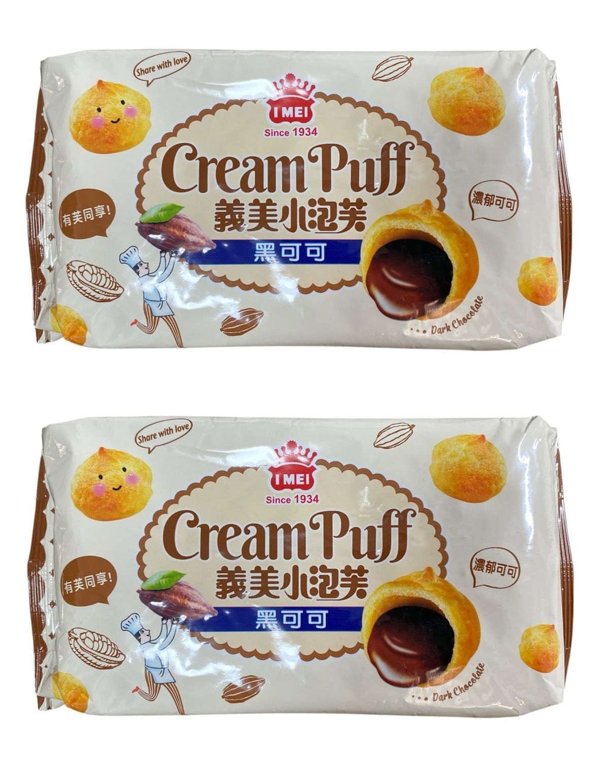 Taiwan Mini Puff Dark Cocoa Flavor 57g x 2 (此日期前最佳 Best Before: 14/1/2027)