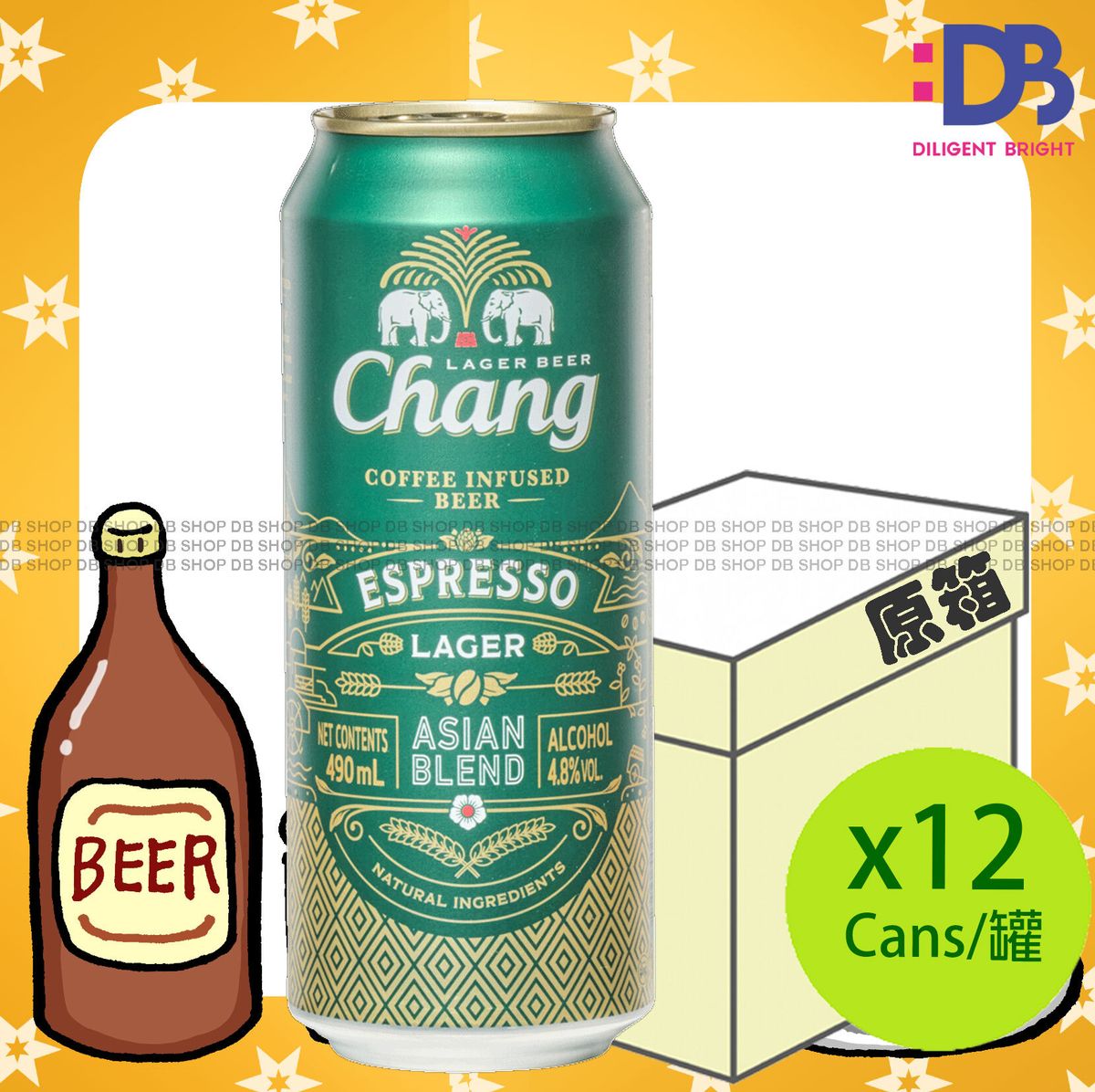 [Full case] Espresso Lager Beer (490ml X 12)