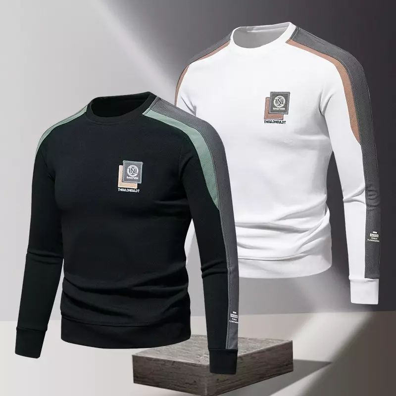 速干T恤男长袖春秋季薄款撞色运动圆通套头卫衣跑步健身上衣