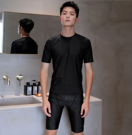 純色短袖分體游泳裝(L-5XL)(下單後請聯絡客服確認發貨尺碼及顏色)