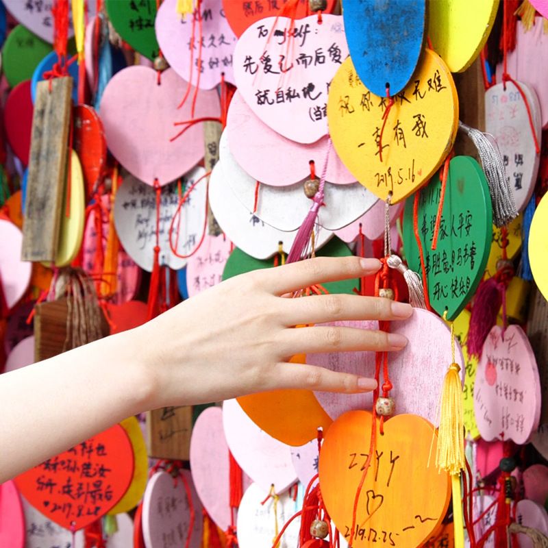 手寫許願牌木製祈福掛飾 許願樹掛件 香港熱賣 送禮佳品- 五星 粉色