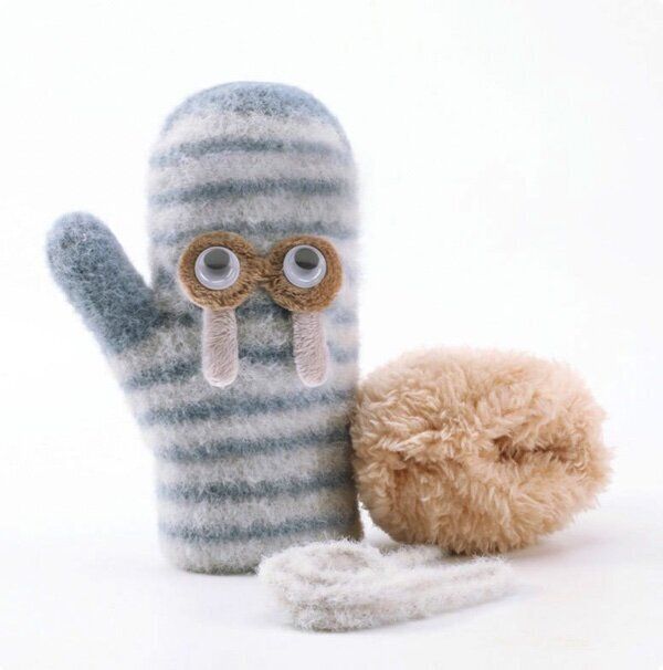 加厚防風連指保暖手套(建議1-4歲  DR40 ；藍色)