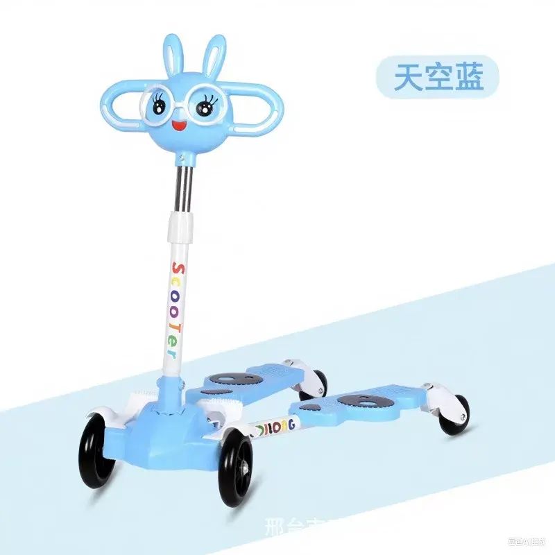 儿童滑板车蛙式2-6-12岁以上男女小孩四轮双脚踏板剪刀车可折叠