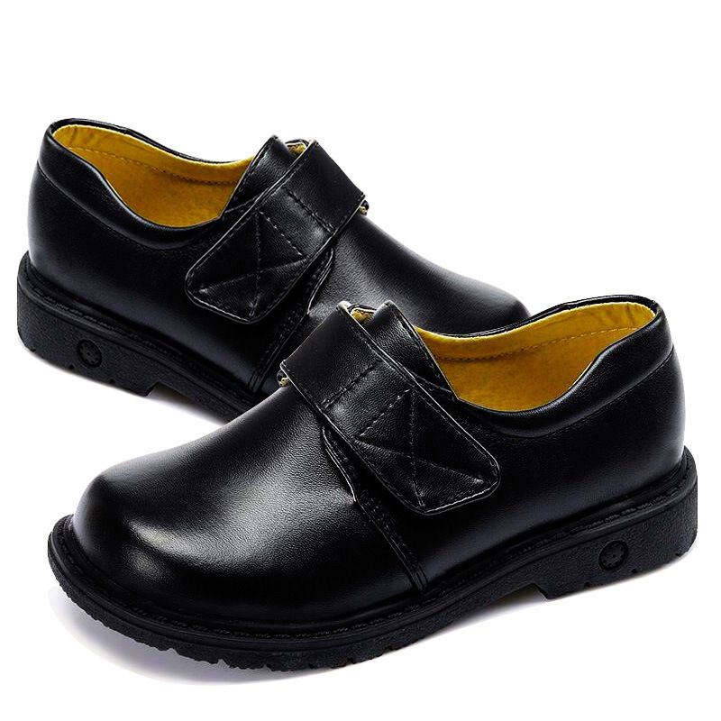 兒童返學鞋 男仔學生黑色皮鞋 校園鞋 防水男孩皮鞋