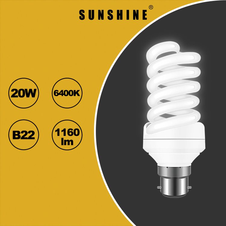 CFL Spiral Bulb - 20W / B22 / Daylight 6400K #Energy Saving Lamp (S20B22D-N)
