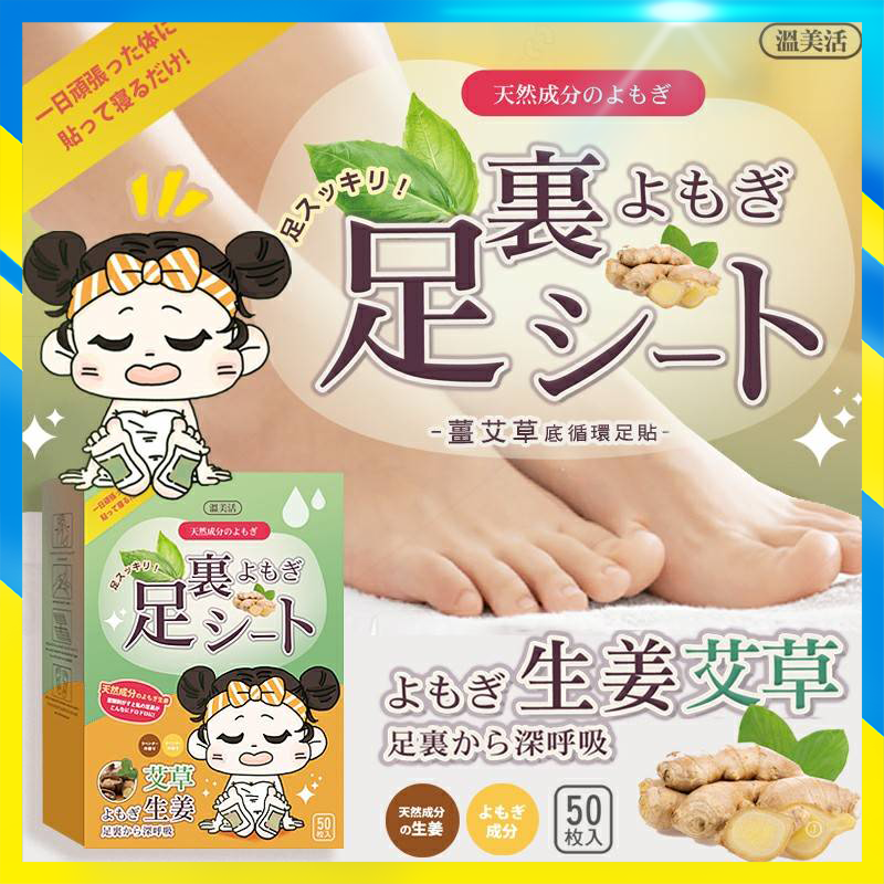 【50片】台灣溫美活薑艾草底循環足貼(25對入) - 平行進口
