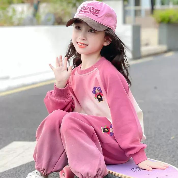 女童套裝秋裝新款休閒兩件套 兒童小女孩春秋款時髦洋氣網紅#2445