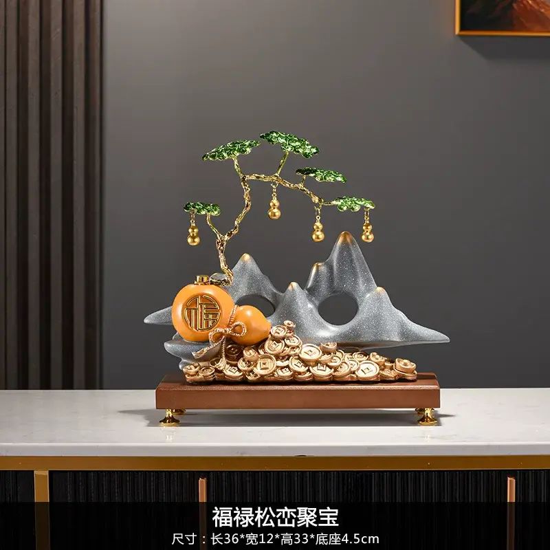 招财葫芦树创意摆件客厅玄关酒柜装饰品轻奢新中式感乔迁礼品