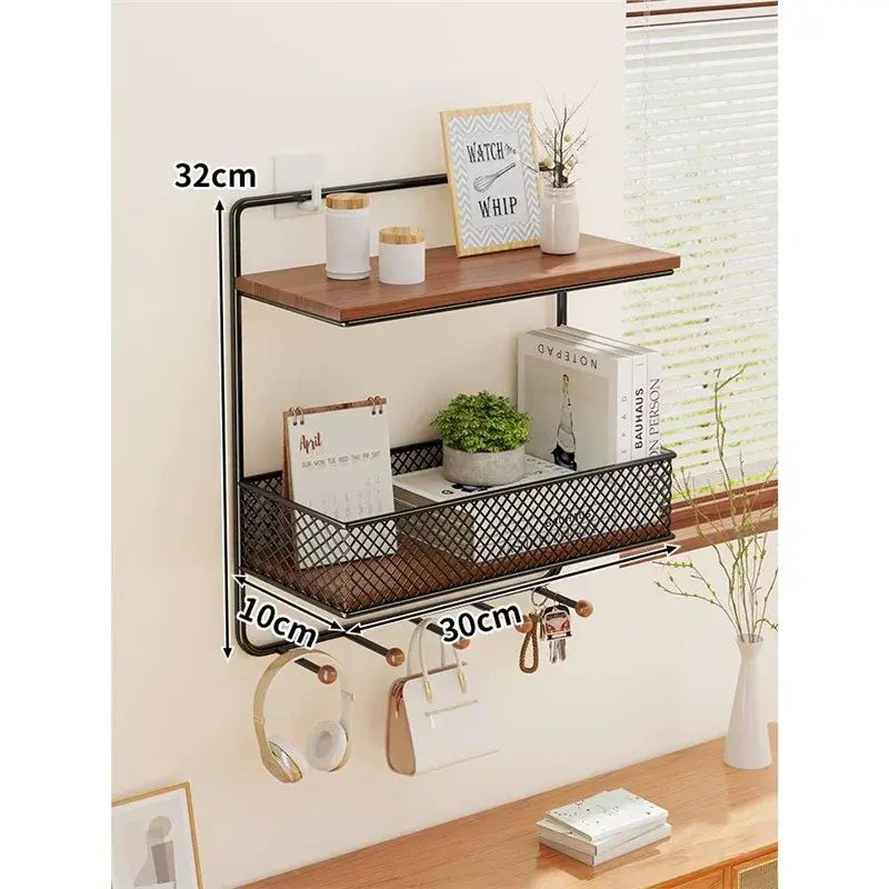 浴室卫生间镜柜内置物架免打孔双层壁挂式洗漱台墙上护肤品收纳架