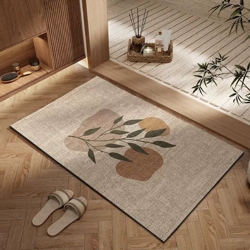 日式仿劍麻科技布地墊浴室專用吸水速幹小地毯衛生間洗漱臺防滑墊