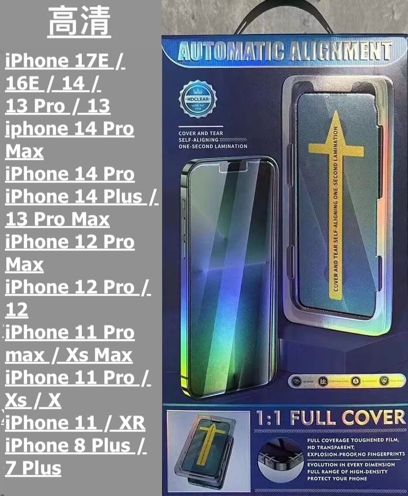 iPhone 17E / 16E / 14 / 13 / 13 Pro Temper Glass, Auto Alignment, HD Transparent Clear