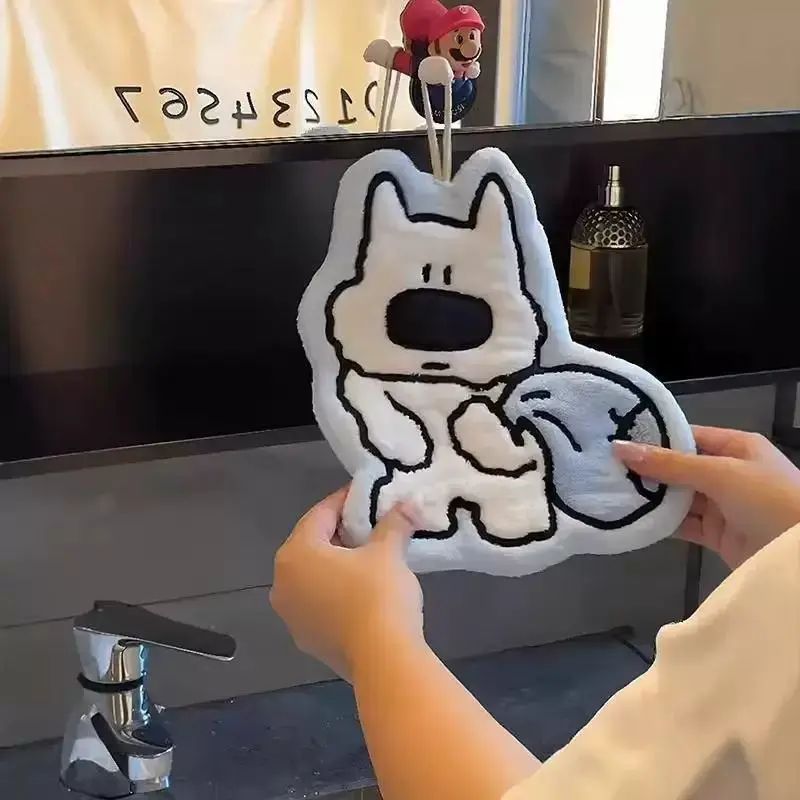 口袋狗擦手巾挂式超强吸水加厚毛巾手帕珊瑚绒厨房家用