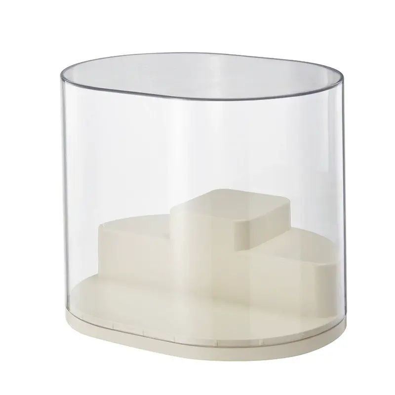 奶油风盲盒收纳展示架泡泡玛特乐高展示盒子阶梯式桌面手办