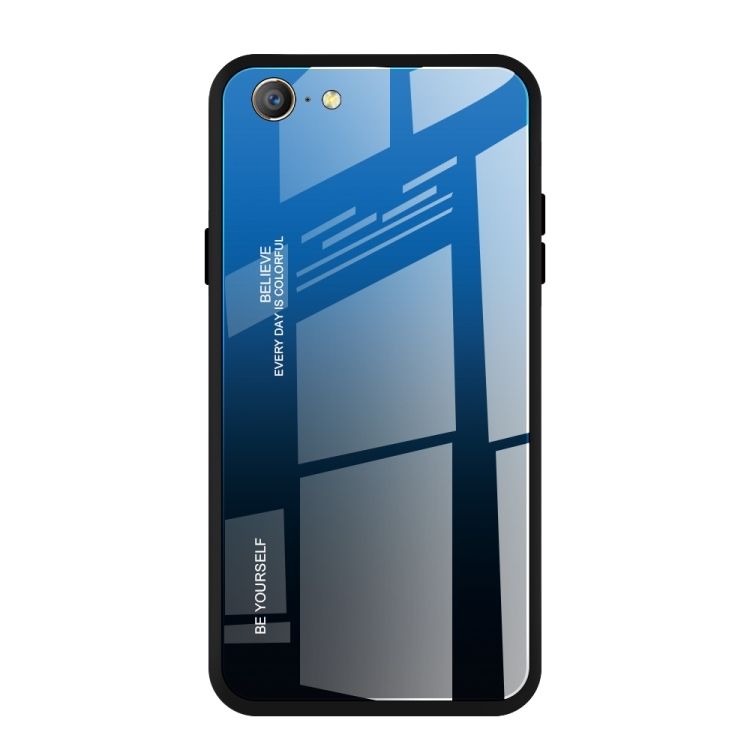 Gradient Color Glass Case For OPPO A57 / A39 (Blue)