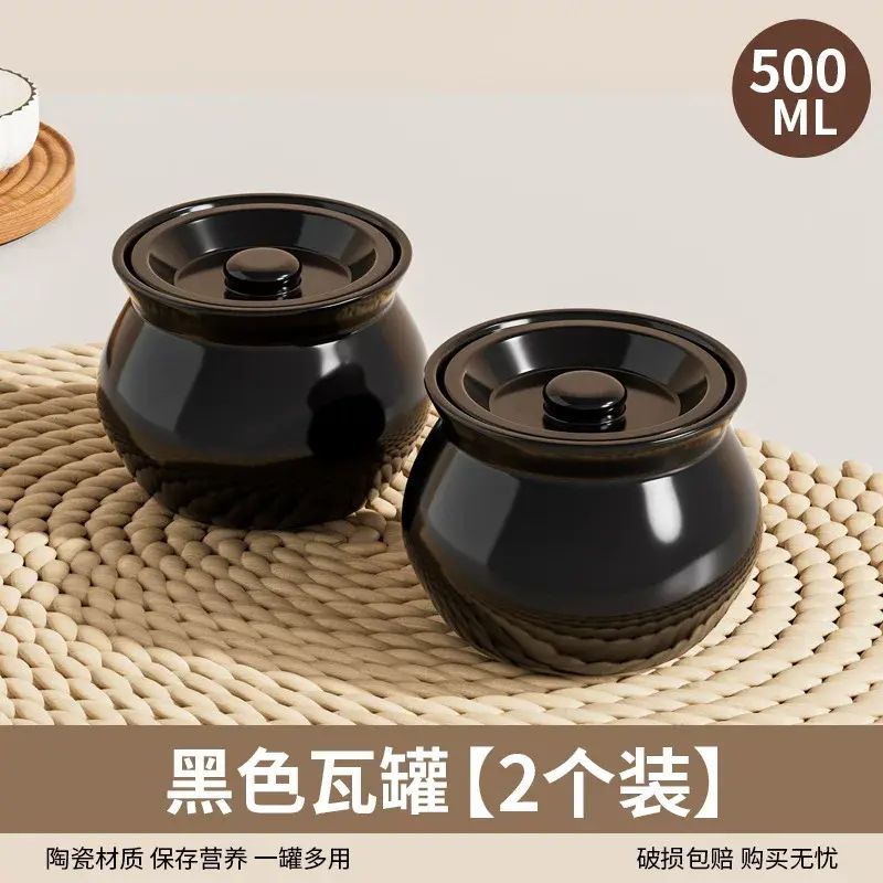 瓦罐煨汤炖盅家用商用隔水炖一人蒸蛋带盖炖罐沙县小吃陶瓷煲汤罐