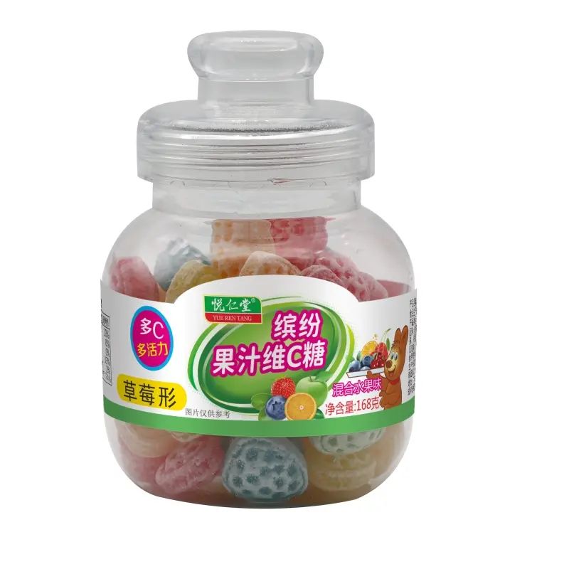 悅仁堂-繽紛果汁維C糖高顏值生果硬糖果汁混合味士多啤梨形168克