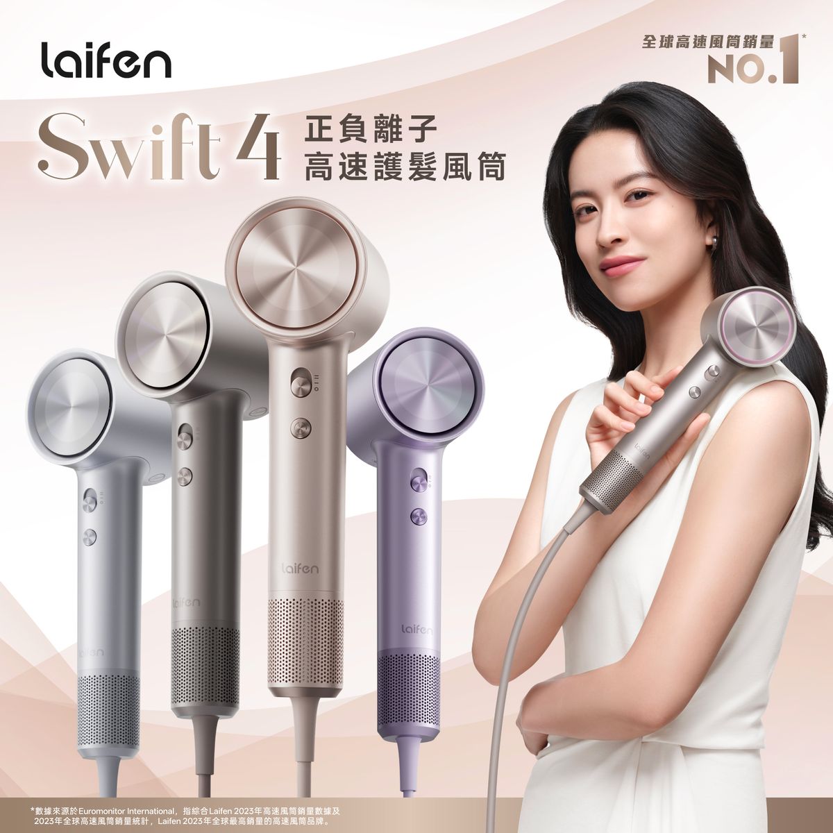 Swift 4【吹/護髮雙效】正負離子高速護髮風筒 - 附送標準順滑風嘴&精華導入風嘴