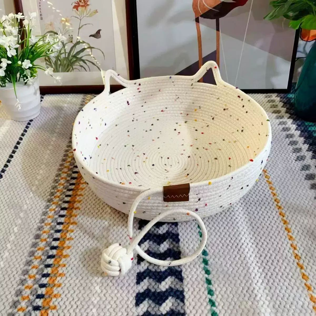 猫窝四季通用猫抓窝绳编猫咪窝新款撕不烂猫抓板逗猫球宠物窝