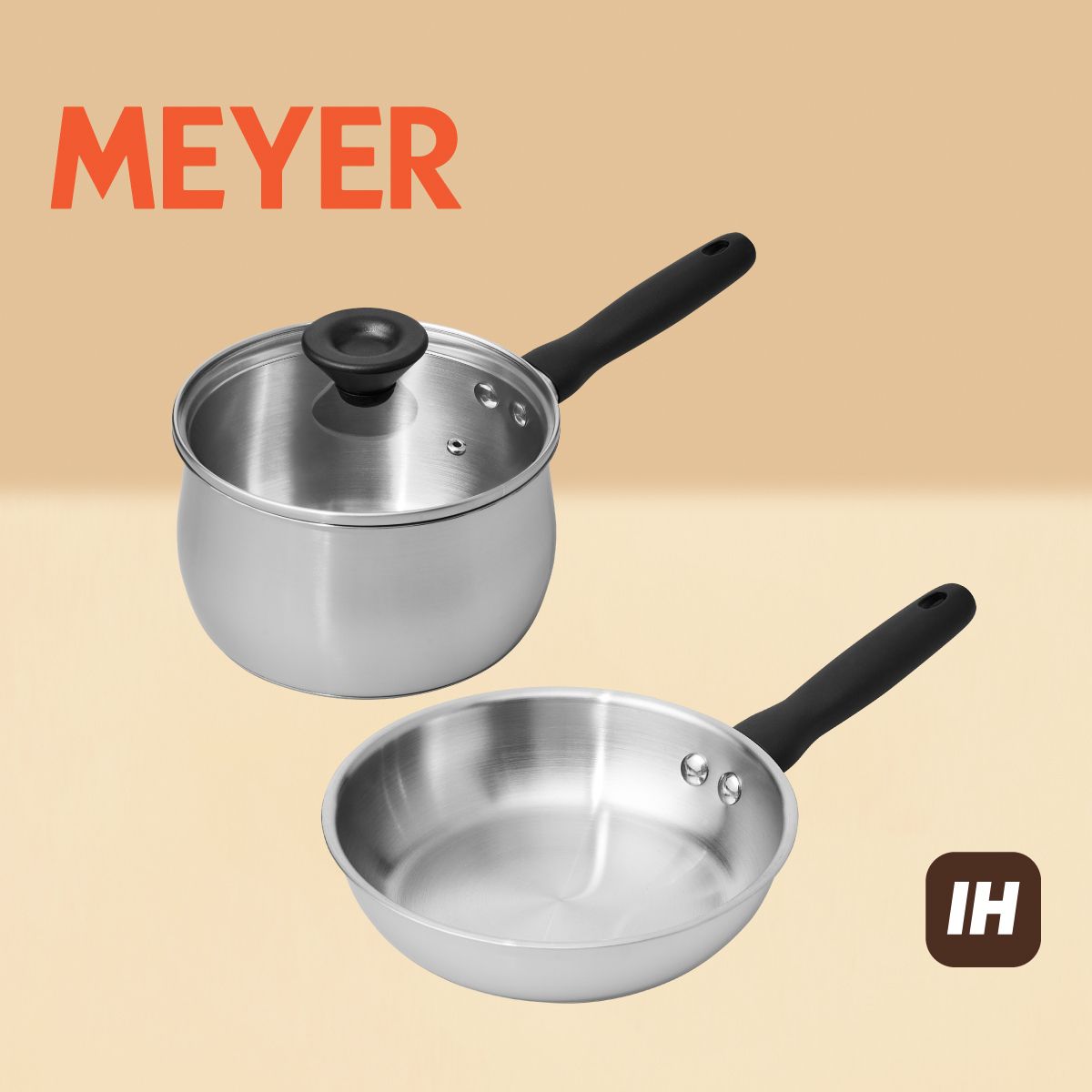 MEYER 18cm 3 Piece Set Earth Pan | Eco Friendly Saucepans | 3