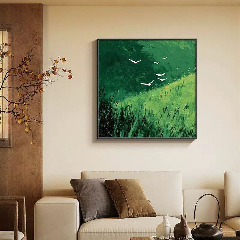 宋氏美学花鸟画客厅装饰画新中式沙发背景墙挂画方形餐厅卧室壁画