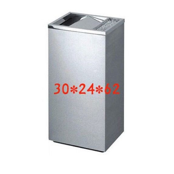 不銹鋼立式垃圾桶（銀色長方形翻蓋30*24*62cm）#Q901001421