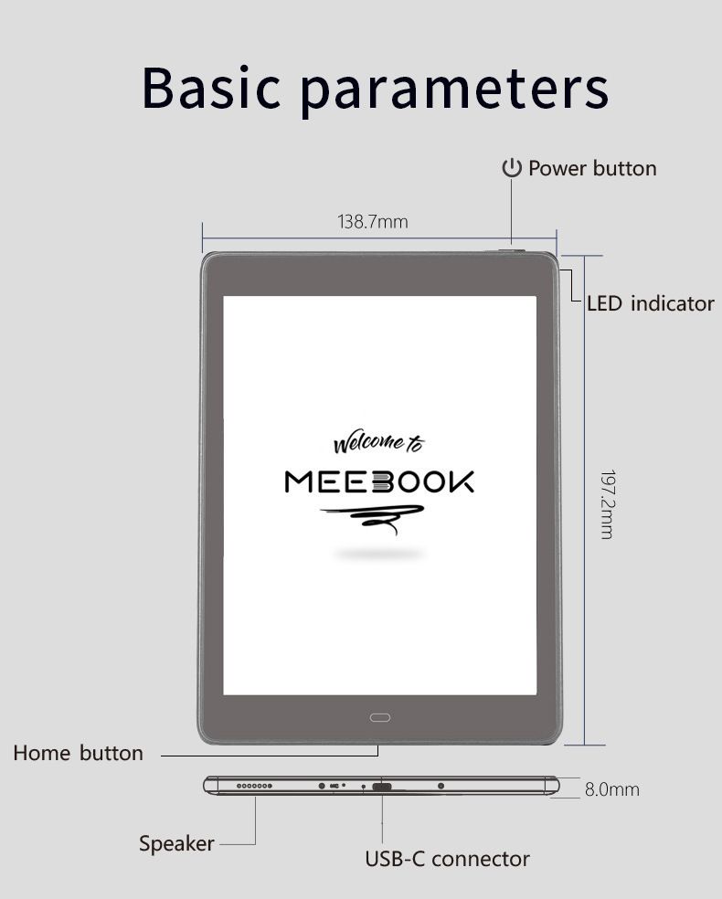Meebook電子閱讀器P78 Pro | 7.8” Eink Carta 螢幕300PPI |支援手寫|內