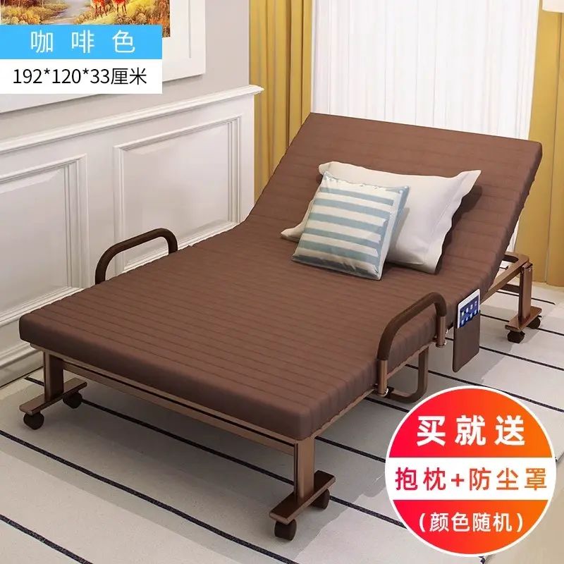 日本暢銷折疊床單人床家用午休床雙人床辦公室躺椅午睡床成人1.2米咖啡