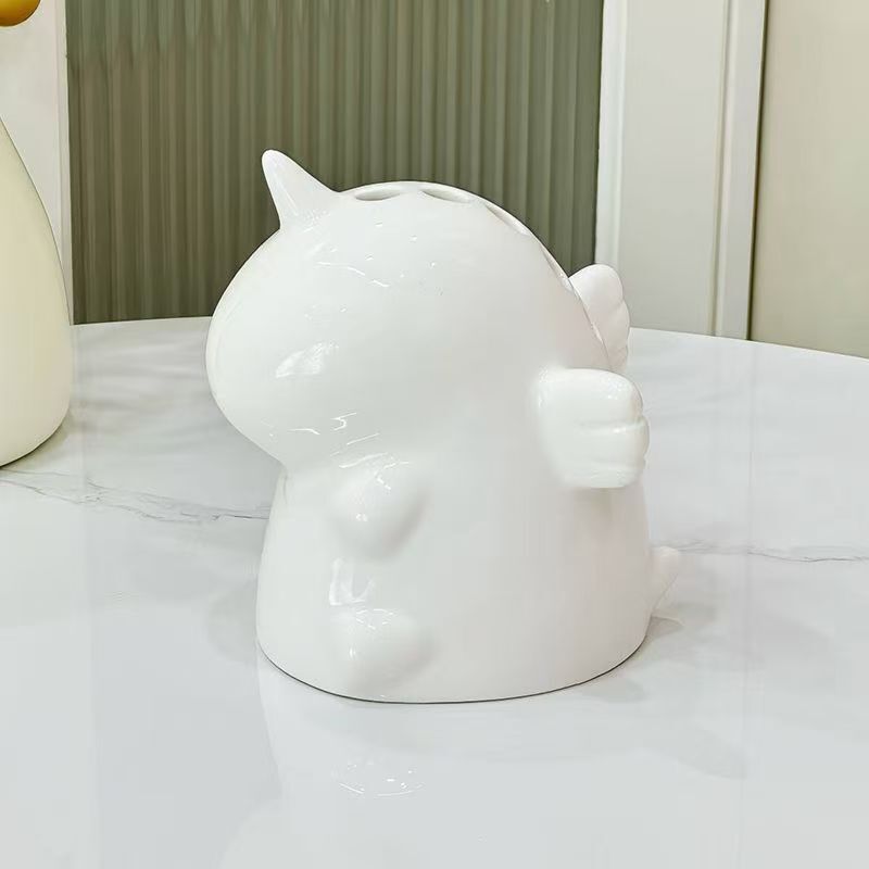 Light luxury style unicorn fruit fork set stainless steel cute storage jar home high-end small fork