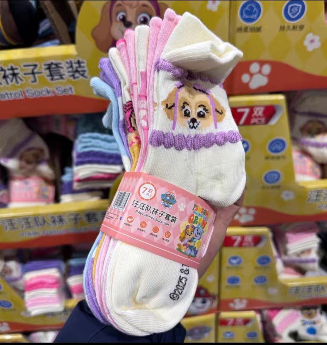 PAW Patrol 汪汪隊女童襪（18-20CM，約3-5歲適用）【七對裝】