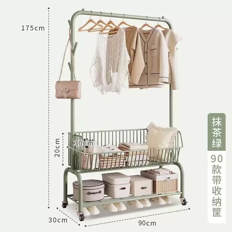 掛衣帽架晾衣架杆移動落地簡易主臥室內家用隔夜衣服置物