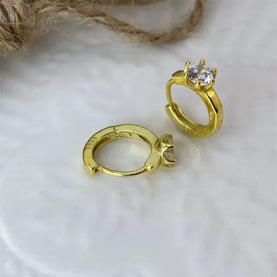 熱銷s925雪耳環ins幾何方形silver earring 鋯石女耳圈耳扣