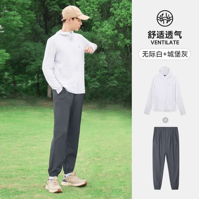 骆驼健身服男运动跑步五件套装大码篮球训练服速干衣外套短裤套装