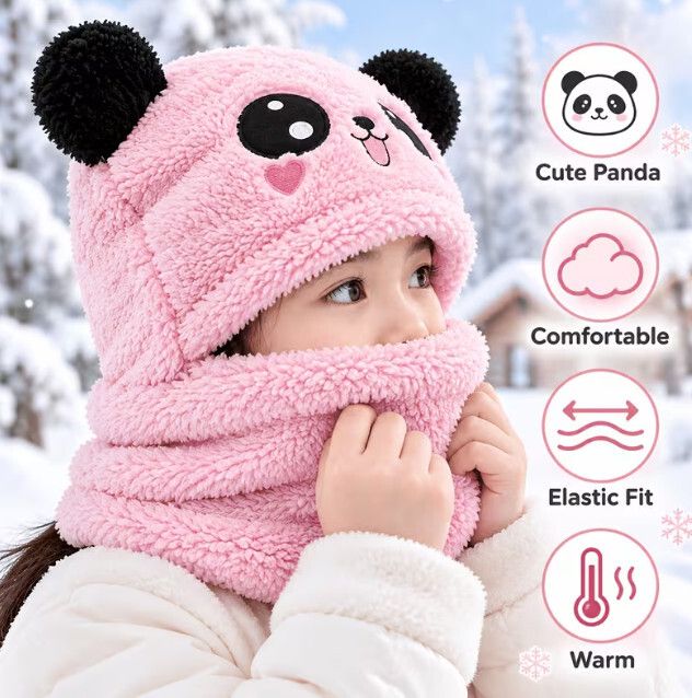 兒童秋冬加厚一體式帽子連面罩2-5歲【下單後聯絡客服確認顏色】