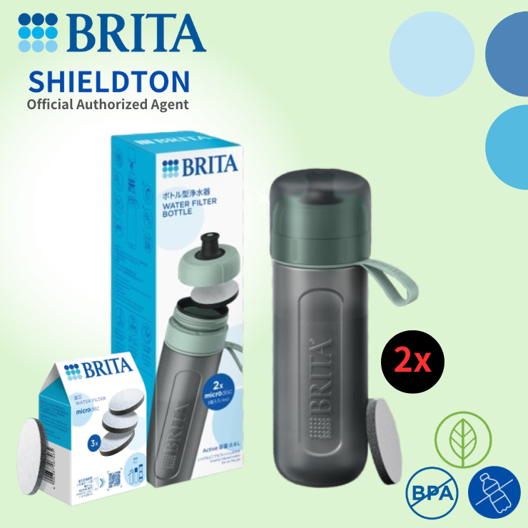 WaFiBo Active 運動濾水瓶 (綠色) 內含MicroDisc 濾芯片 2片+ 3件裝濾芯片 | 濾水瓶 濾水樽 濾水壺 濾水器 濾芯